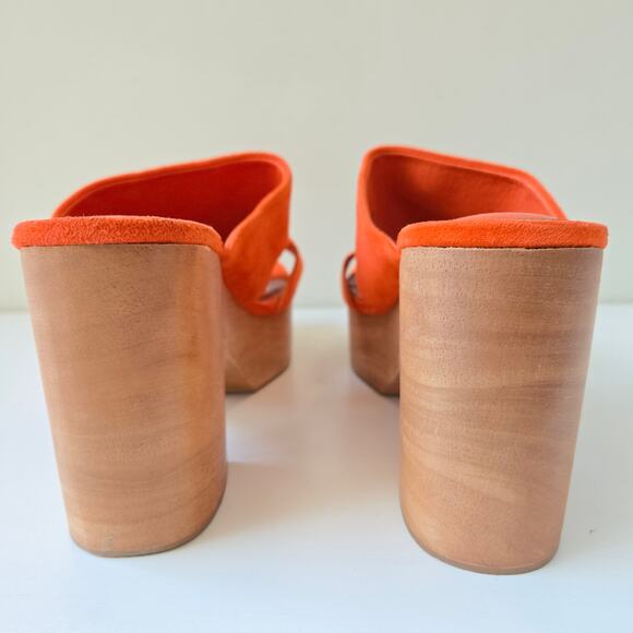 Charlotte Stone NEW Nina Clogs Orange Suede Wedge Slides Womens Size US 9 NWOB - Picture 12 of 15